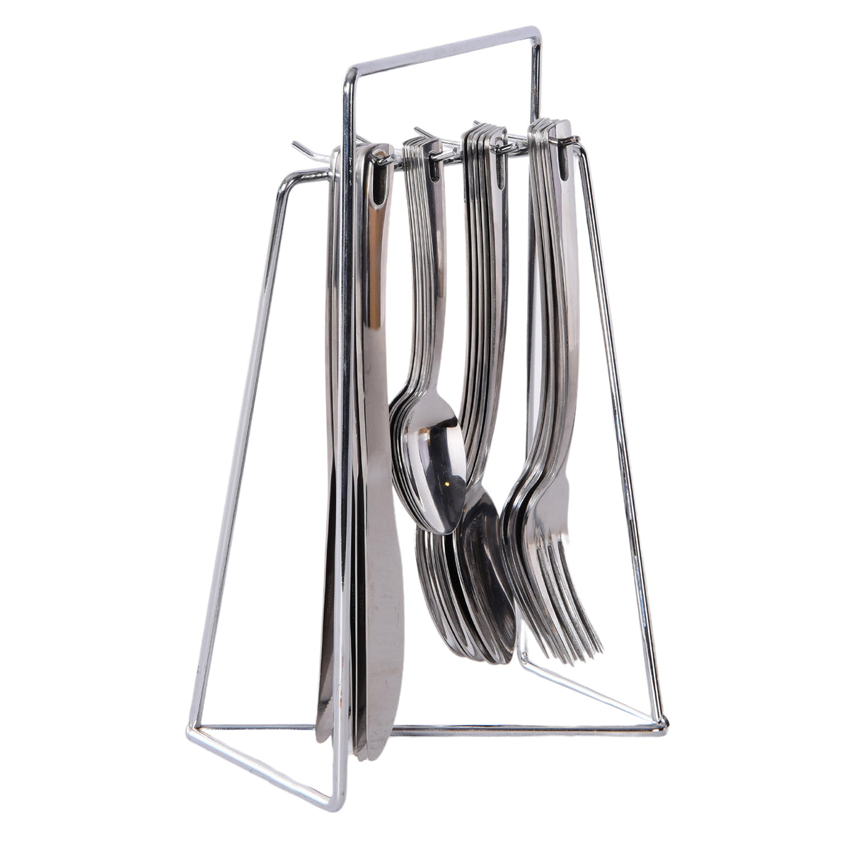 24 Pieces hanging cutlery set - silver