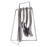 24 Pieces hanging cutlery set - silver