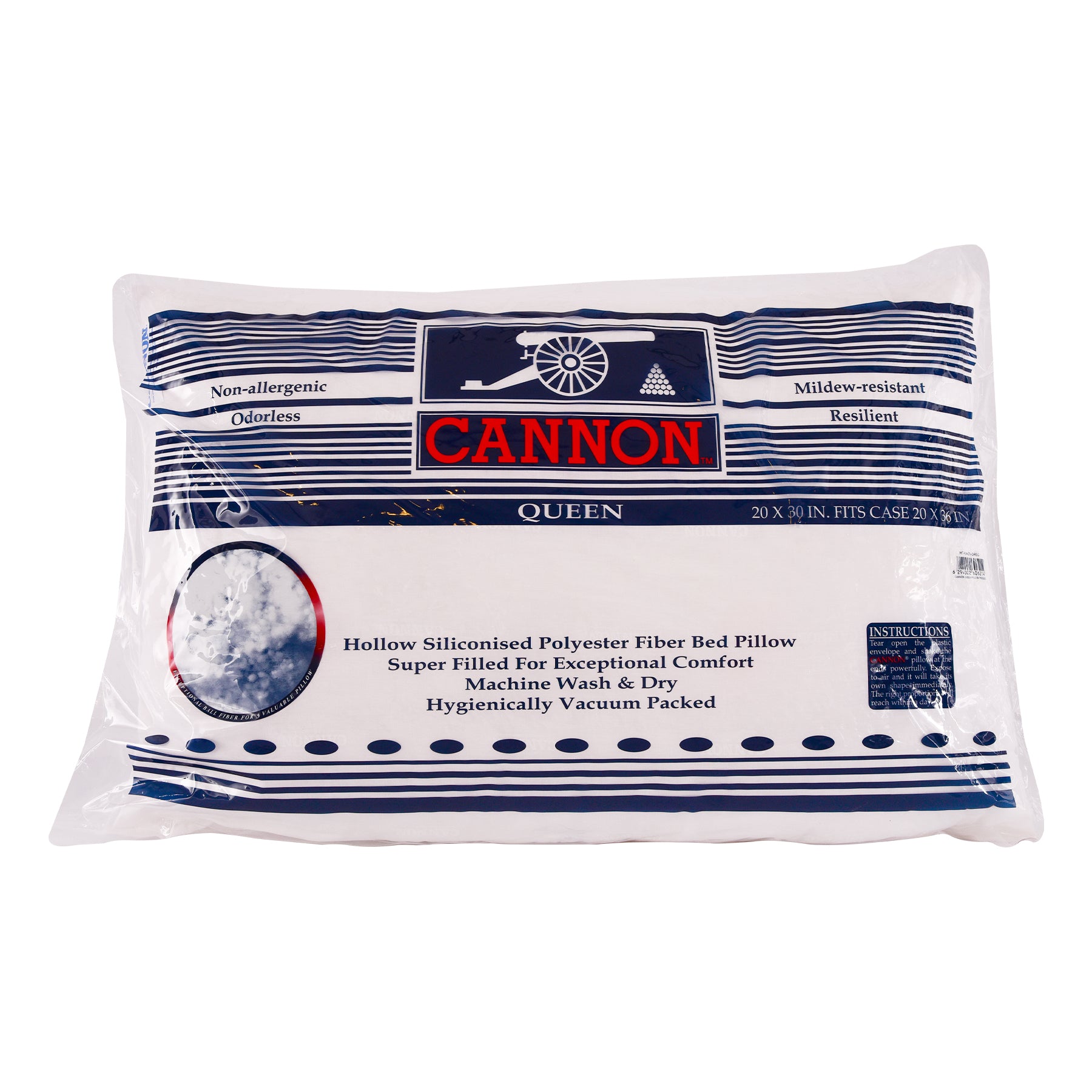 Queen Polyester Pillow - WhiteSize: 51x76 cm