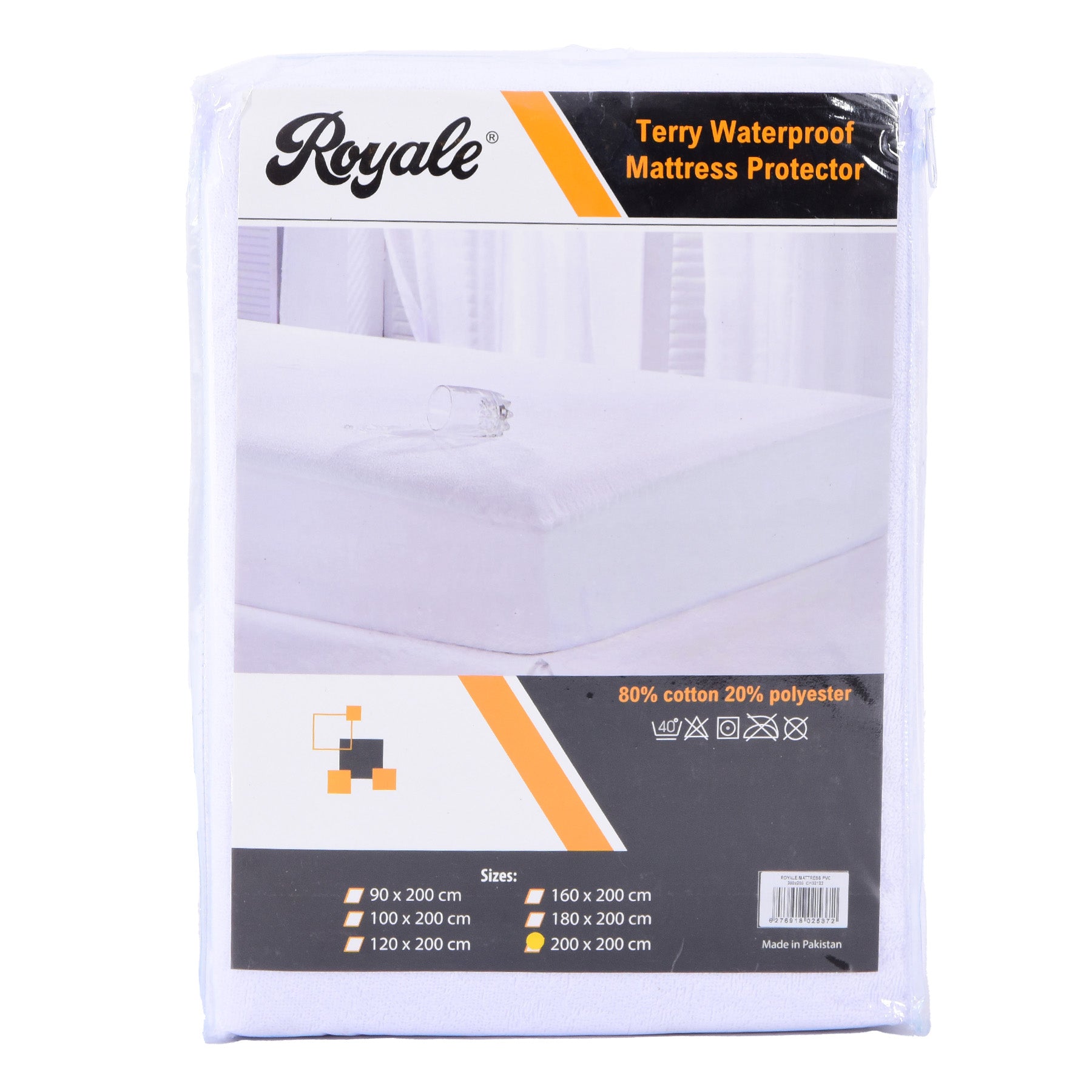 King Mattress Protector, White Color size: 200x200cm.