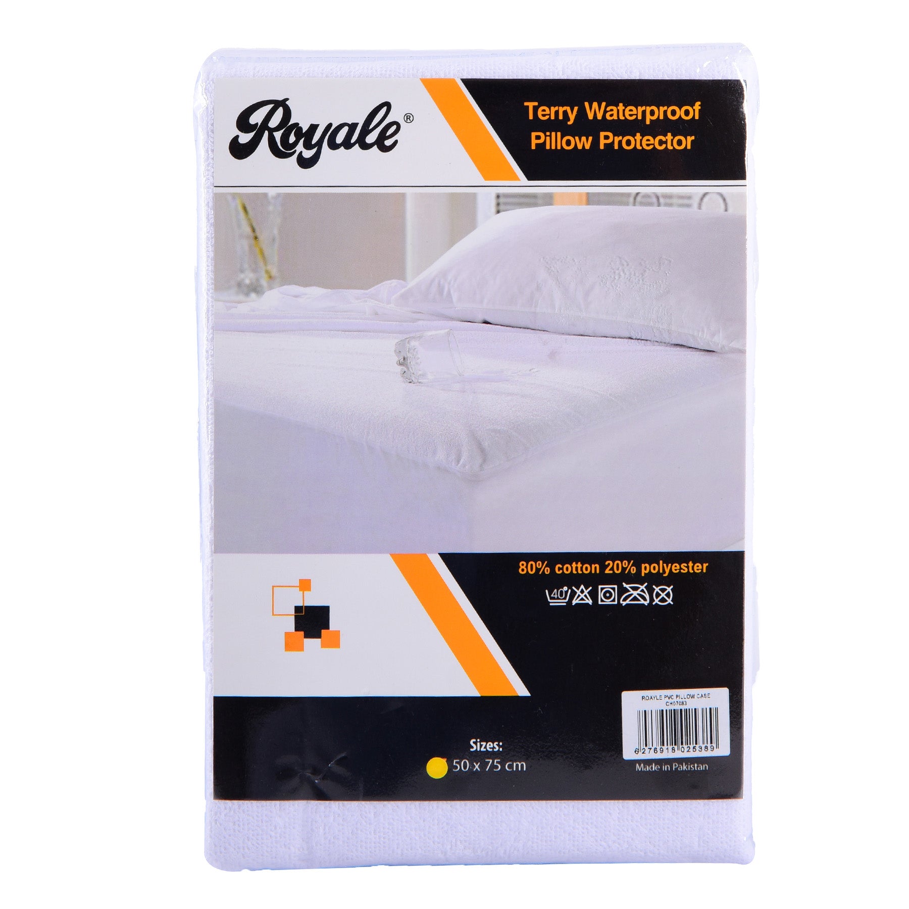 Pillow Protector Cover , White Color Size: 50x75cm.