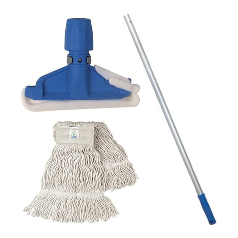 Vero 3Pc Wet Mop 400G +Holder +Handel -Blue/Sliver