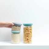 STACKABLE JARS Set of 3 - MixedDimensions:
 Height: 20.2 cm
 Length: 10.4 cm
 Width: 21.0 cm
