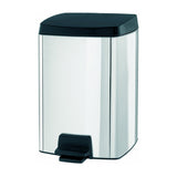 Pedal Bin Rectangular 10.Ltr-Silver-Black