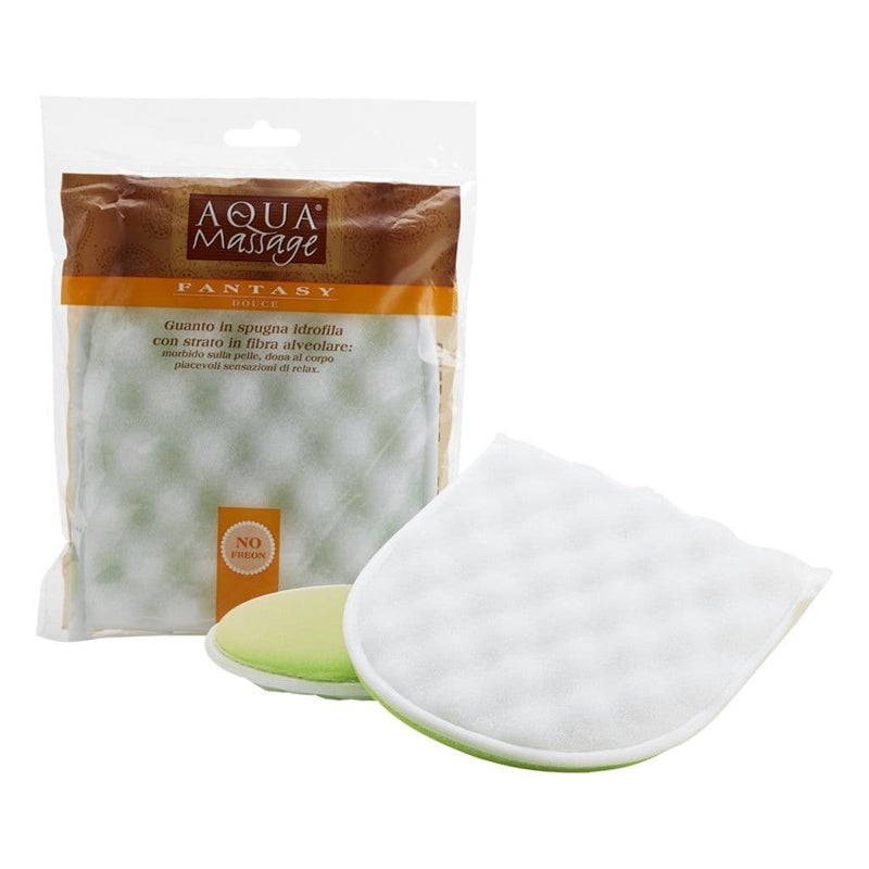 Aqua Massage Synthetic Massage Glove-White