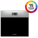 Salter Glass Electronic Bathroom Scale #92-Silver&Black