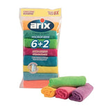 Arix Multi-Use Microfibre 8Pc Pack 30X30Cm #28605-Multicolour