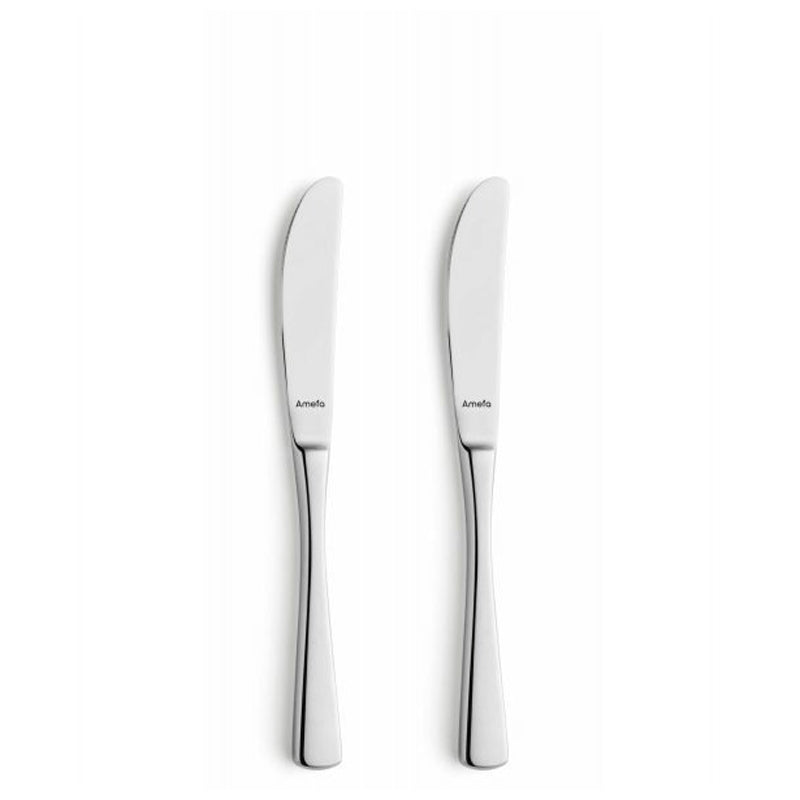 Amefa Neptune 2 Table Knives On Hanging Card #6642 - Silver
