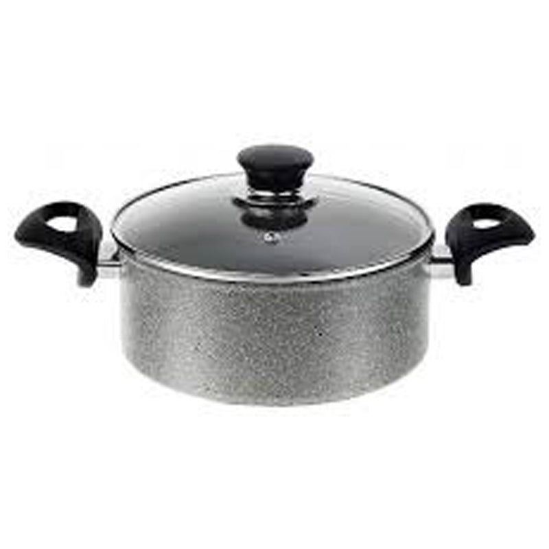 Ballarini Ferrara Casserole 2H With Glass Lid 24Cm #1000947 -Gray