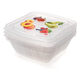 3 pieces Container set - White Fresh Container Square set of 3 pcs.