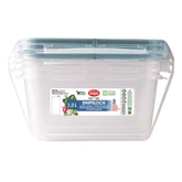 LOCK 3 PCS SET RECT CONTAINERS 1.2LT LIGHT BLUE