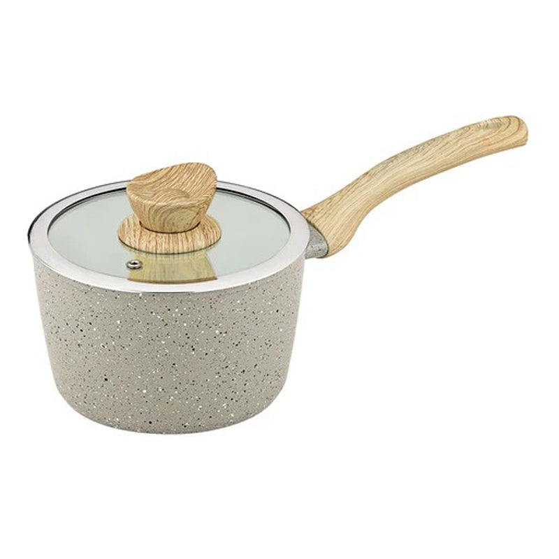 Bergner Ceramic Sauce Pan With Handle 17Cm Natural -Silver