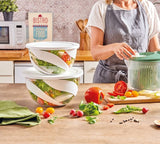 وعاء سلطة مع غطاء أبيض- شفاف