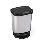 Pedal Bin With Cover 20Ltr Jive Aluminum - Silver-Black