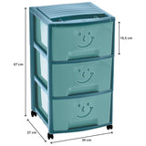 M-Home 3 Tier Storage Drawers With Lid- Empire Fancy- Blue