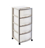 4 Tier Storage Drawers With Lid - Grey