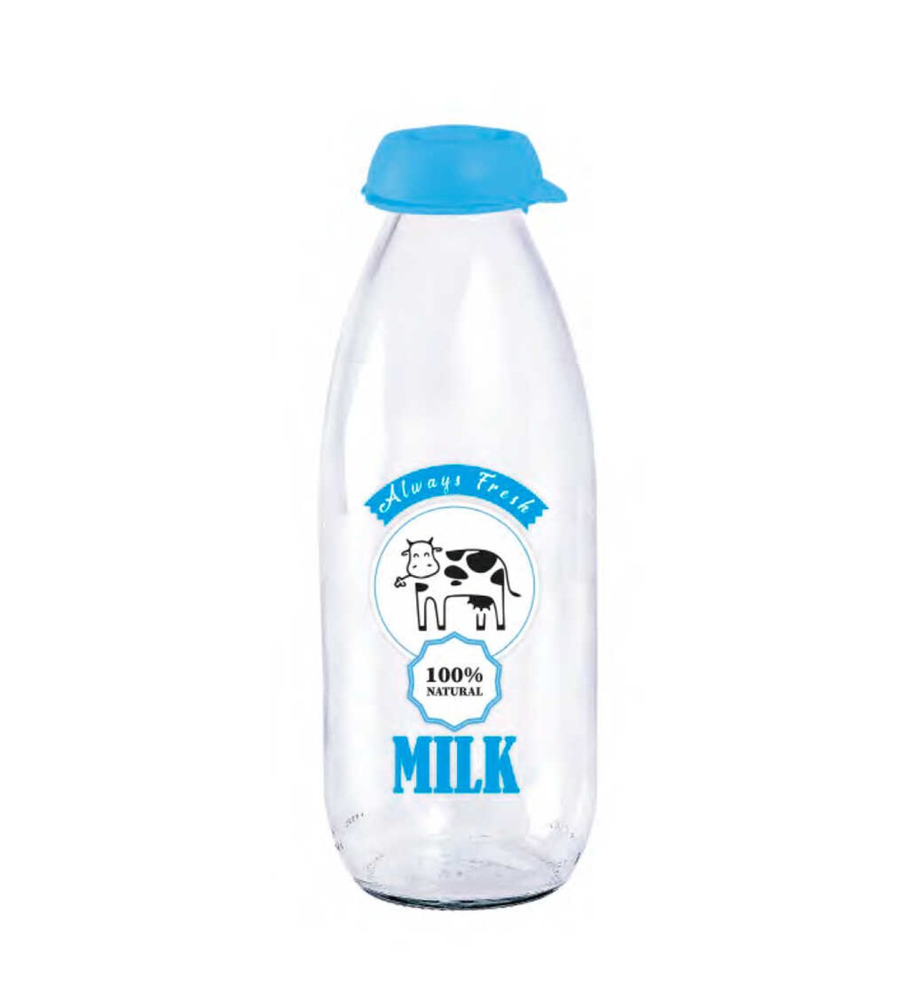 Glass Milk Bottle with Lid