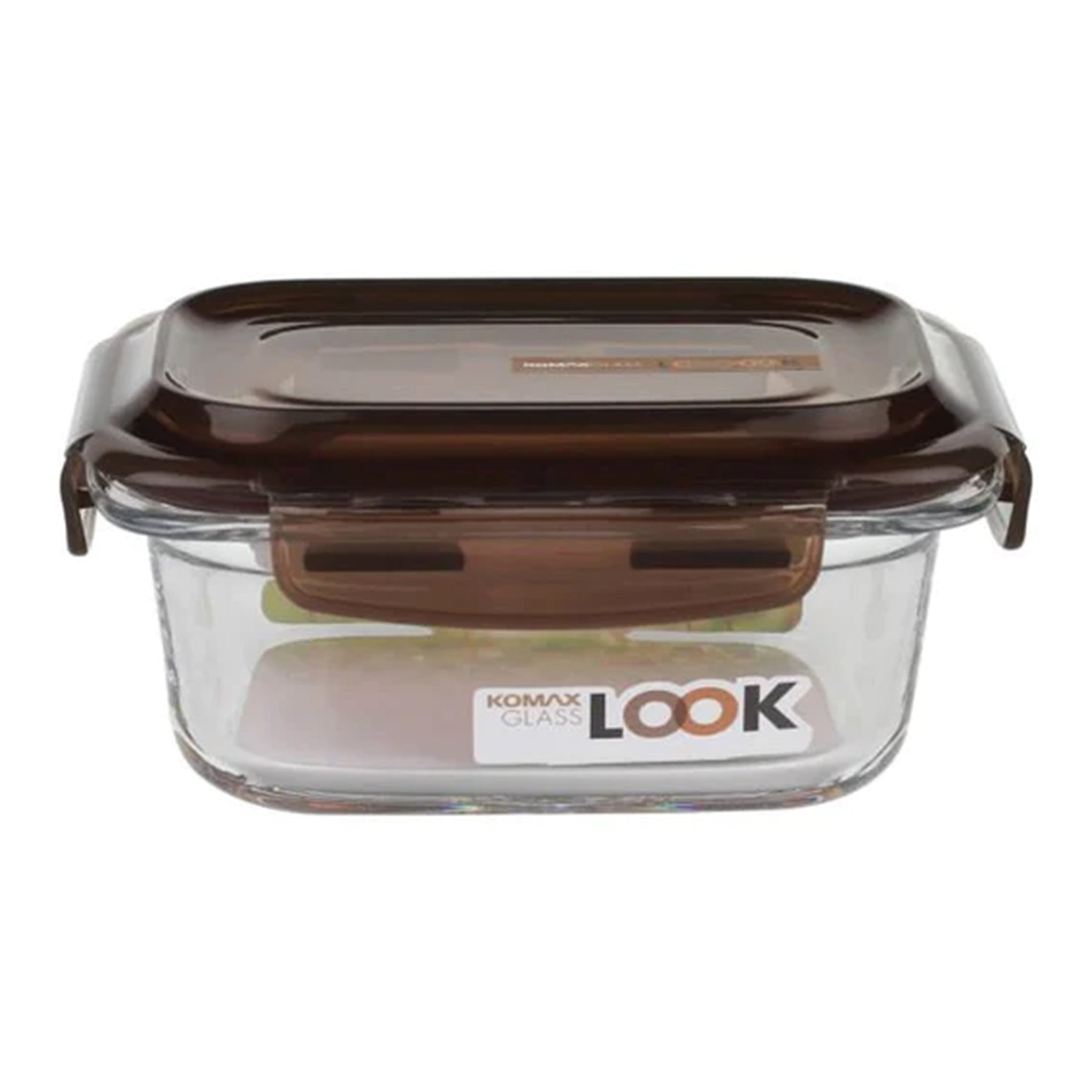 Sealable rectangular glass food storage container
