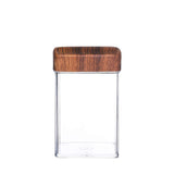 Square Jar - Clear & Brown