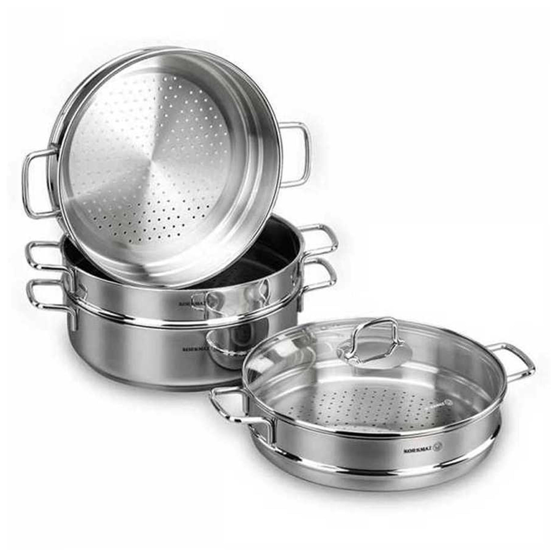 5 Piece Cookware set with lid, Silver