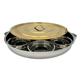 Breakfast Tray with 7 Plates - Golden 45cm