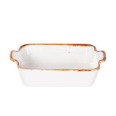 Rectangular dish with handles, White