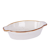 Oval Plate with handles, White