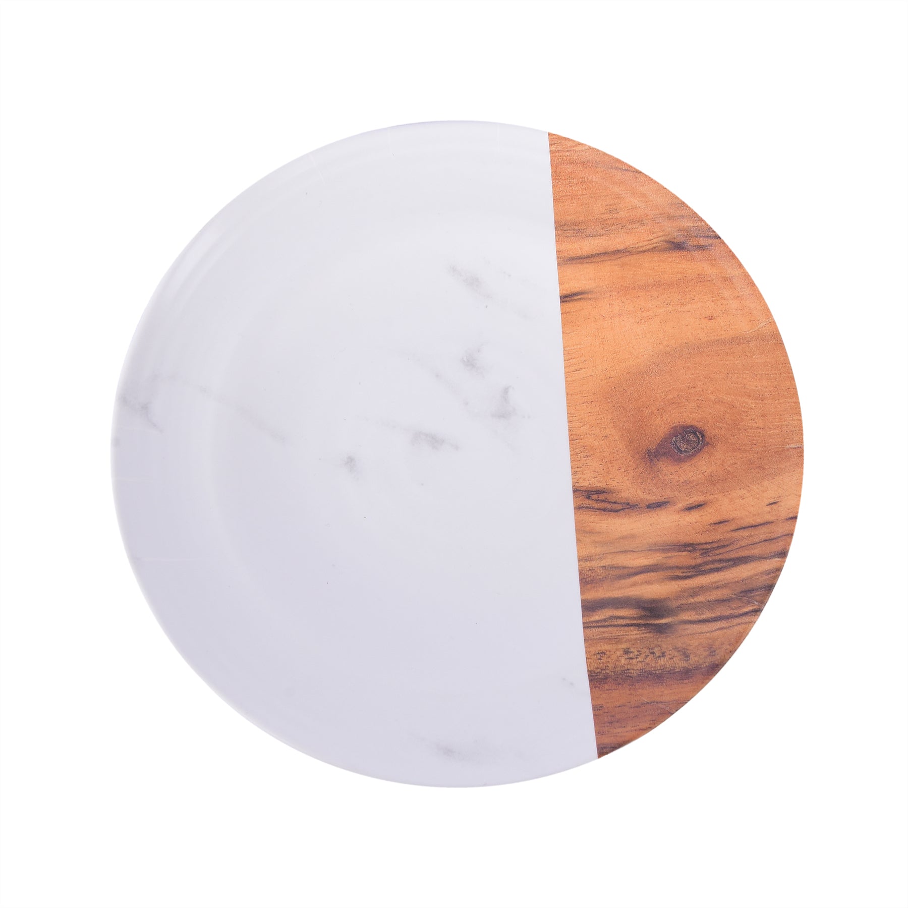 Round Plate - Marble & Brown