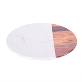 Round Food Board - Marble & Brown