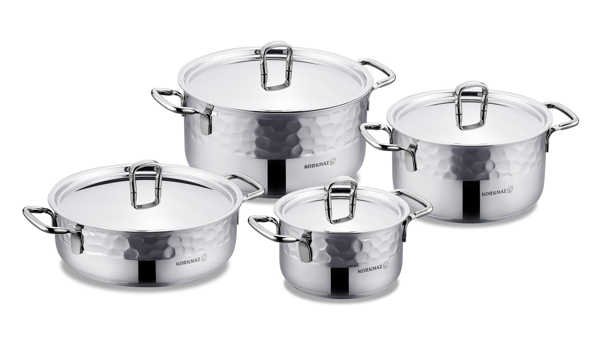 A1963-2 Erna 8 Pcs Cookware Set - Silver