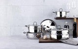 A1963-2 Erna 8 Pcs Cookware Set - Silver