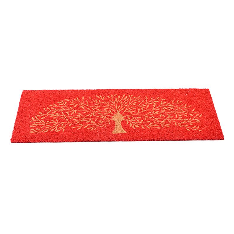 Pvc Backed Natural Mats 40X120 Cm Red Mat& Golden Tree
