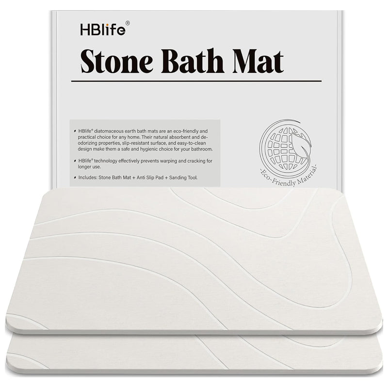 HBlife Rubber Backed Quick Drying Mat 150X250Cm - White