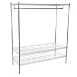 3-tier Wire Shelf With Pipe Hanger 122x53x200cm