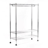 أرفف كروم 3 طبقات مع شماعة 122 × 53 × 200 سم