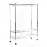 3-tier Wire Shelf With Pipe Hanger 122x53x200cm