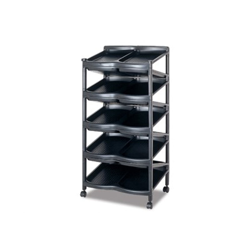 6 Tier Double Shoe Sturdy Rack - Black