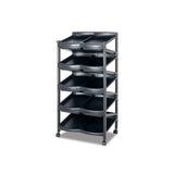 6 Tier Double Shoe Sturdy Rack - Black
