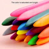 Pack of 12 Vibrant Colored Crayons in Triangular Shapes