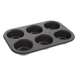 6 Cups Muffin Pan, Black