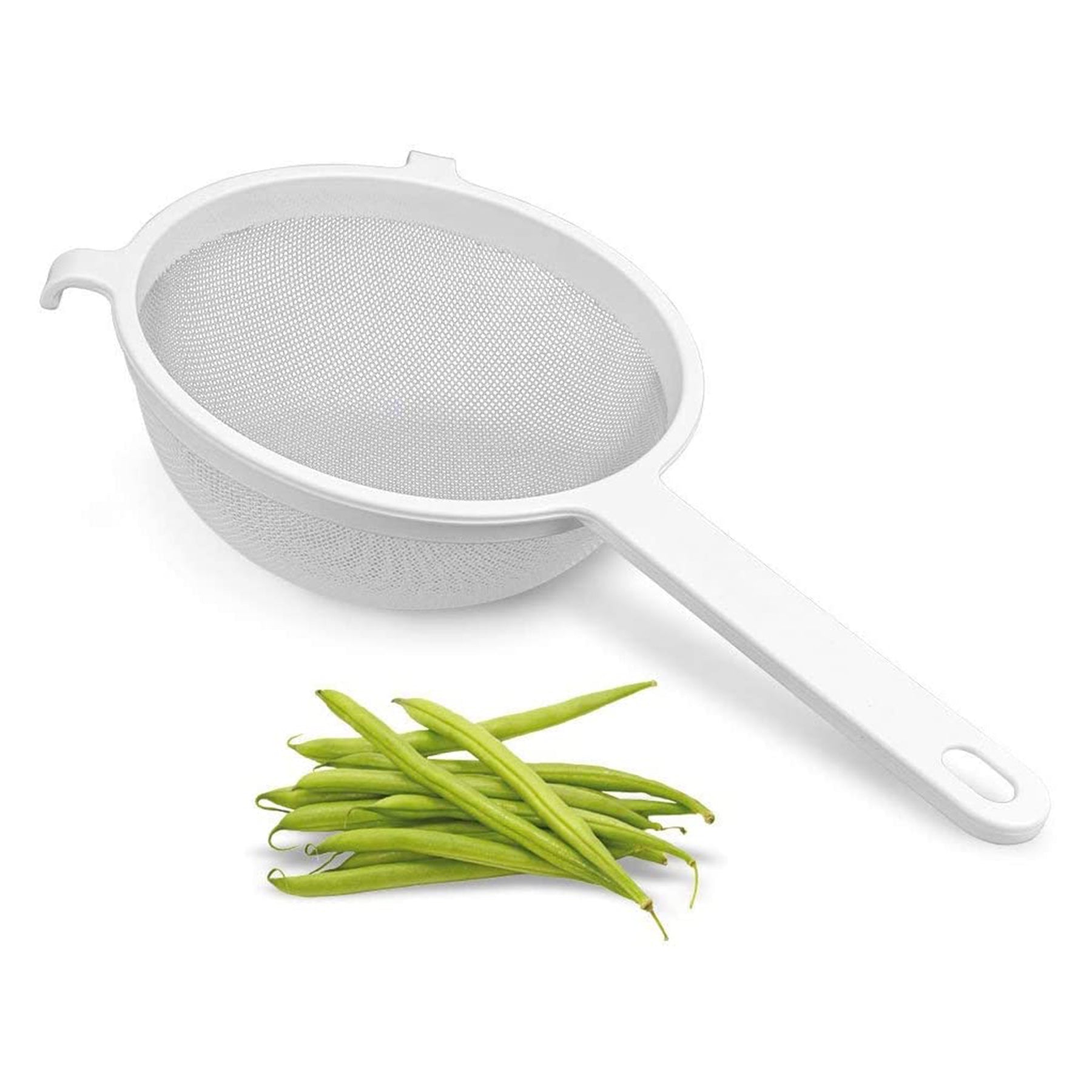 Strainer with Handle, White