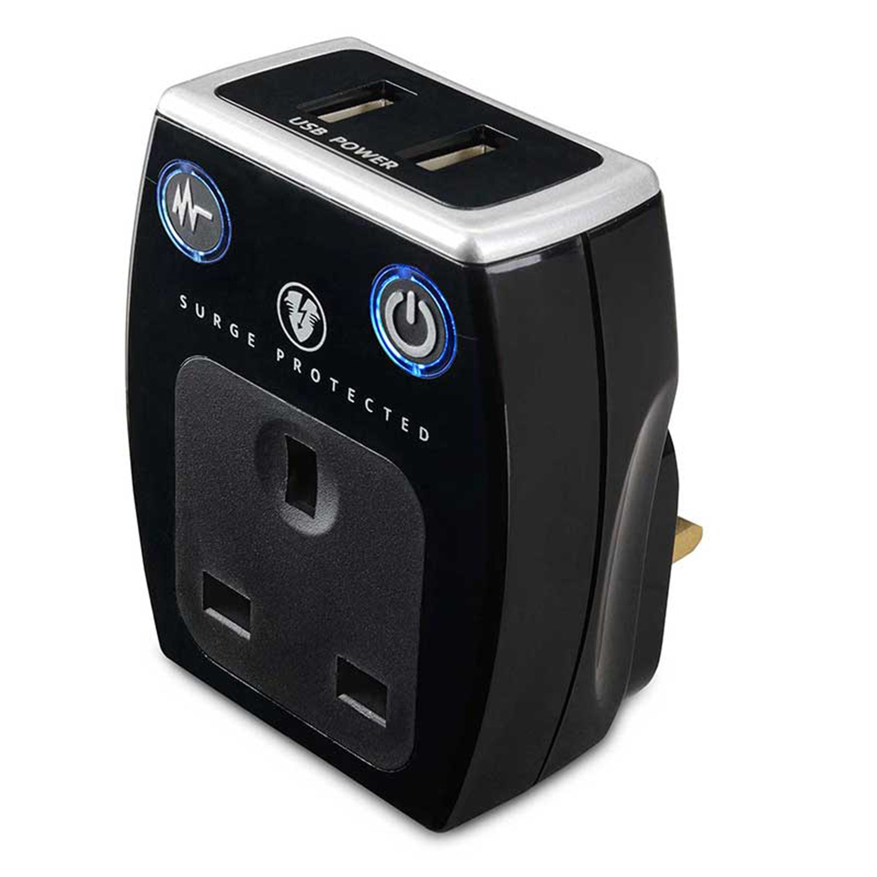 Adaptor with 2 USB , Black Color
