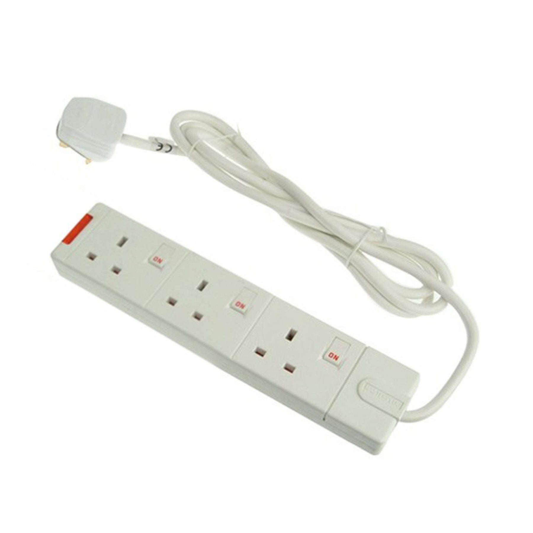 Electrical extension with 3 sockets , White Color