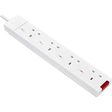 Electrical extension with 4 sockets , White Color