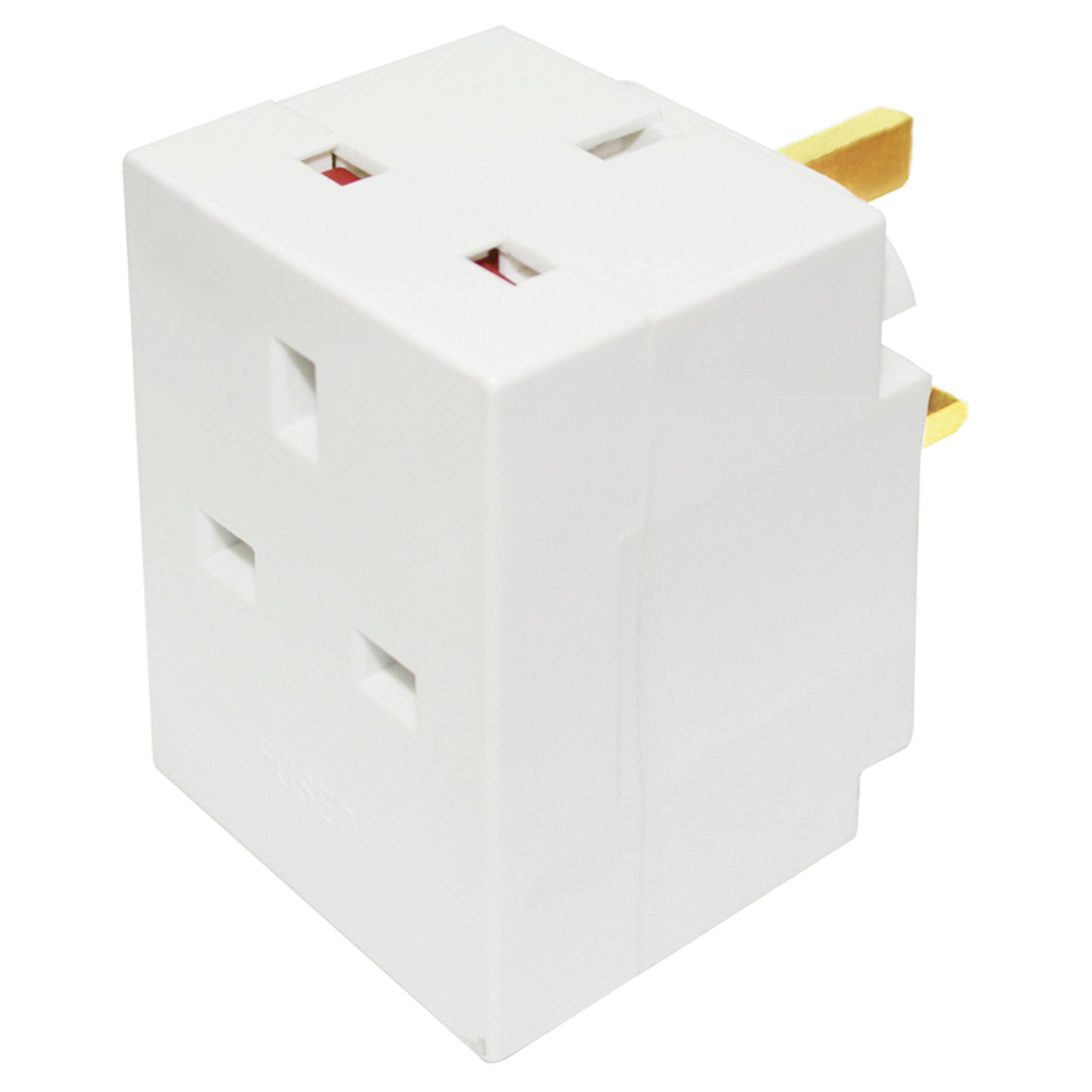 Adaptor with 3 Sockets , White Color