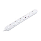 Electrical extension with 6 sockets , White Color