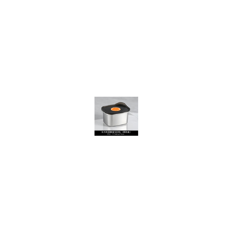 Food Container 304 500Ml-Silver-Black