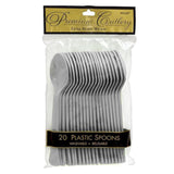 20pcs Plastic Spoon Set - Silver