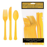 Plastic Cutlery Set, Yellow