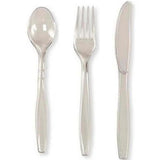 Hvy Weight Plastic Astd Cutlery 24Pc- White
